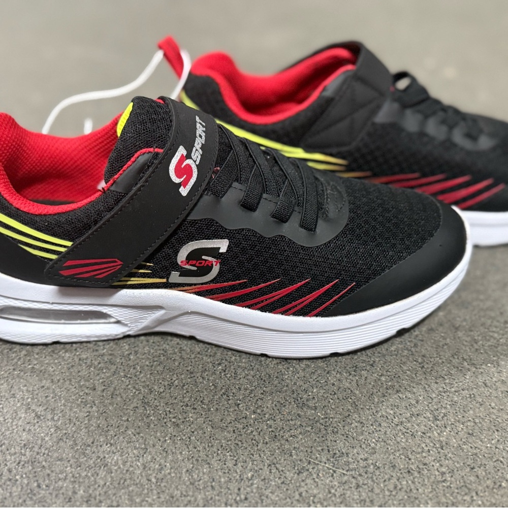 Kids Black and Red Sneakers